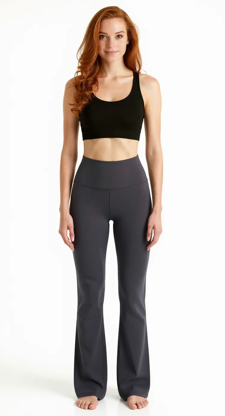 Bootcut Yoga Pants in Shadow Charcoal — The Post-Run Edit style look